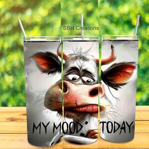 20oz My Mood today insulated Tumbler with sliding lid and straw